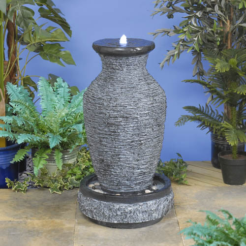 No need for plumbing or complicated wiring! This self contained water feature includes an quality in