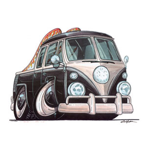 VW Crewcab Camper - Black Kids T-shirt