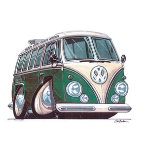 VW split screen Camper - Green Kids T-shirt