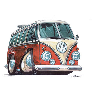 VW split screen Camper - Red Kids T-shirt