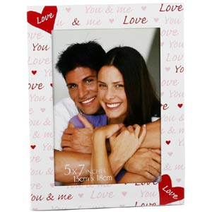 Unbranded White Love Heart Photo Frame