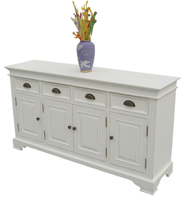 Unbranded WHITE SIDEBOARD 4 DOOR KRISTINA