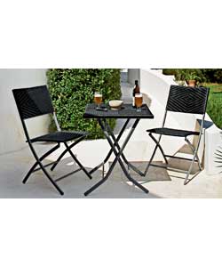 Unbranded Wicker Effect Folding Bistro Set