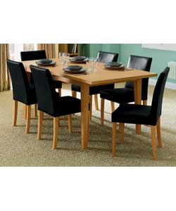 Size of table (H)75, (W)90, (L)150cm.Size of each chair (H)85, (W)43, (D)52cm.Real Oak finish table 