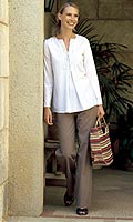 Womens Embroidered Linen Tunic