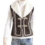 Womens Faux Suede Gilet