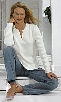 Womens Notch Neck Jumper