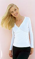 Womens Pointelle Wrap Top