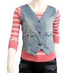 Womens Short Denim Waistcoat