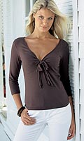 Womens Tie-Front Top