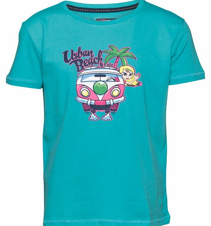 Girls Van Print T-Shirt Blue