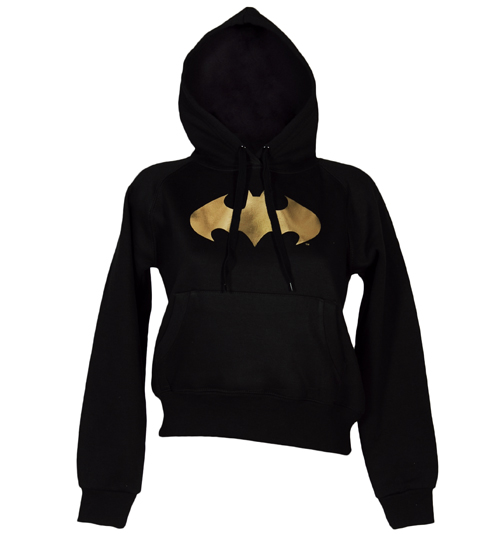 Ladies Gold Foil Batman Logo Hoodie from Urban