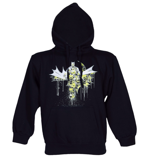 Mens Navy Batman Graffiti Hoodie from Urban