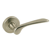 Como Rose Lever Door Handle Satin Nickel