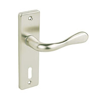 Lock Door Handle Victoria Satin Nickel