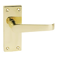 Short Backplate Door Handle Victorian Straight