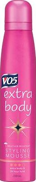 V05, 2041[^]10025055 VO5 Extra Body Styling Mousse 200ml 10025055