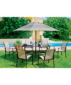 Valencia 6 Seater Patio Set with Parasol