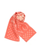 Signature Dot Printed Silk Long Scarf