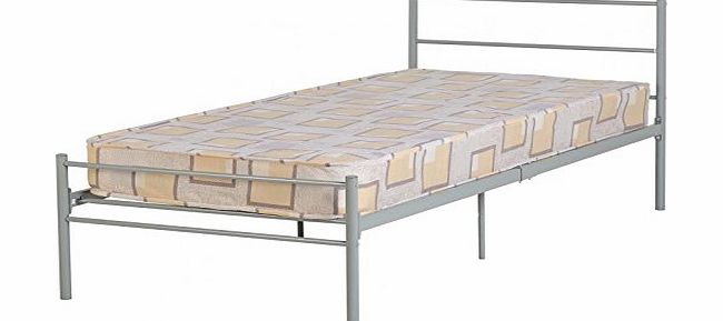 ValuFurniture Devon 3 0 inch Single Bed in Silver