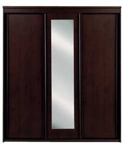 3 Sliding Door Mirrored Robe - Wenge