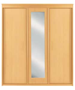 3 Sliding Door Mirrored Wardrobe - Beech