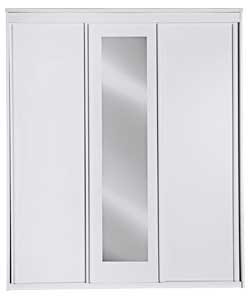 3 Sliding Door Mirrored Wardrobe - White