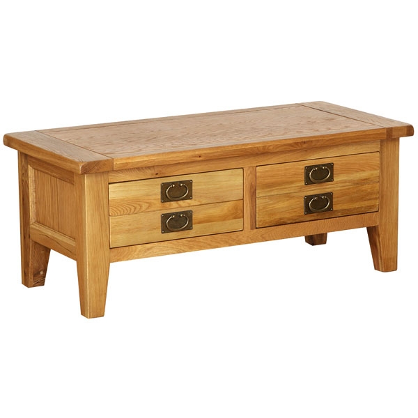 Oak Petite Large 2 Drawer Coffee Table