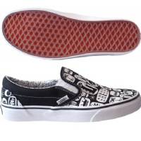 CLASSIC GALINSKY SLIP ONS BLACK/WHITE