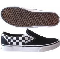 CLASSIC QUARTER CHECK SLIP ONS BLACK/WHITE