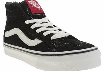 kids vans black & white sk8-hi zip unisex