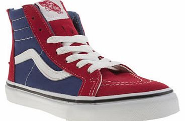 kids vans red sk8-hi zip boys junior 5603623050