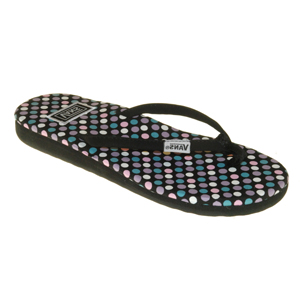 Ladies Vans Alameda Flip Flops. Black Lavender