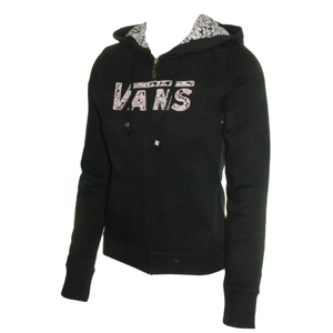 Vans Ladies Vans Zip Apps Hoody. Black