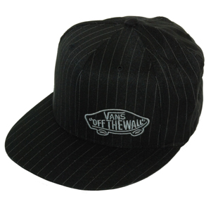 Mens Vans Pinstripe Logo Cap. Black Pinstripe