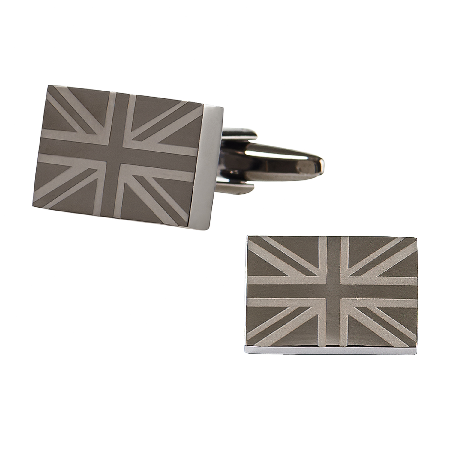 Ventuno 21 Union Jack Cufflinks Gunmetal