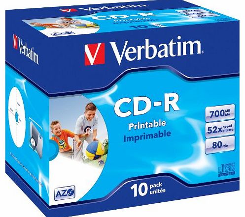 43325 AZO 52x Printable CD-R - Jewel Cased 10 Pack