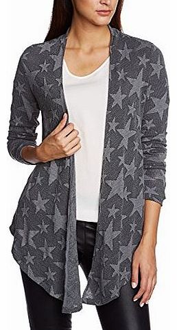 Womens Star Ls Drapy Cardigan Blue Starred Long Sleeve Cardigan, Multicoloured (Medium Grey Melange), UK 14 (Manufacturer size: Large)