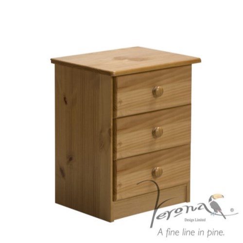 Verona Design Verona 3 Drawer Bedside Table in