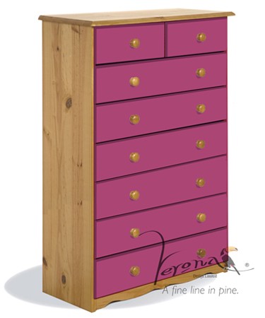 Fuchsia 6 + 2 Chest Of Drawers