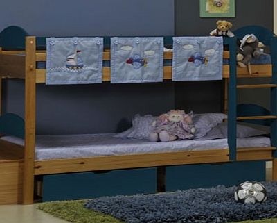 Maximus Antique 3ft Bunk Bed With Blue Details