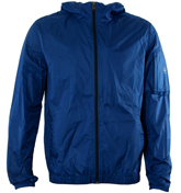 Blue Hooded Packaway Jacket