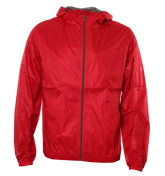 Red Hooded Packaway Jacket