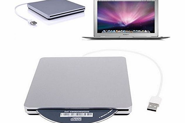 USB External Slot in DVD CD RW Drive Burner Writer Superdrive - Silver