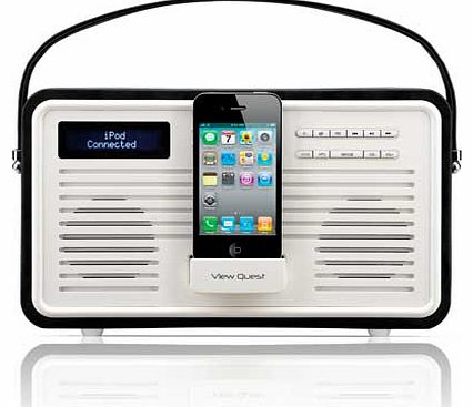 Retro DAB Radio iPod Dock - Black