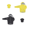 Fully waterproof.  All seams taped.  Concealed tie cord hood.  MP3/Mobile zipped pocket.  Breathable