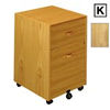 (K) Scandinavian Real Wood Veneer 2 Drawer