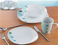 16 Piece Oval Stripe Dinner Set