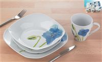 Essentials Blue Poppy 16 Piece Dinner Set