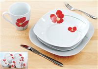 Essentials Red Poppy 16 Piece Dinner Set